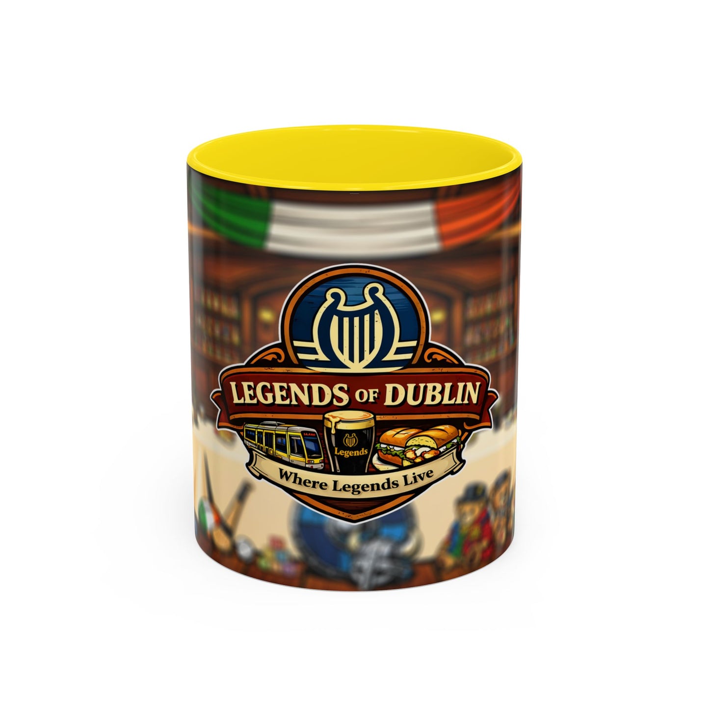 Legends of Dublin Coffee Mug – Irish Pub Scene Accent Mug (11oz)