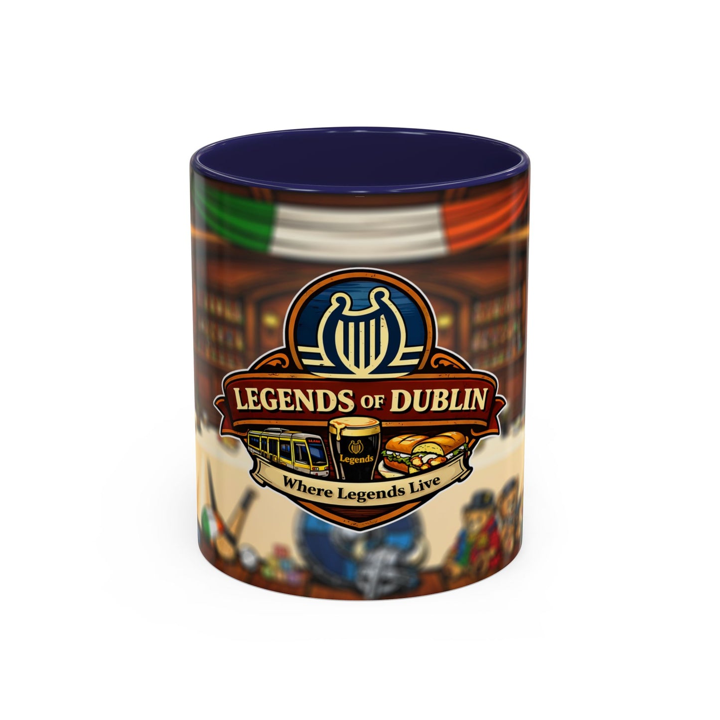 Legends of Dublin Coffee Mug – Irish Pub Scene Accent Mug (11oz)