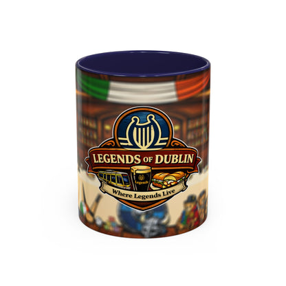 Legends of Dublin Coffee Mug – Irish Pub Scene Accent Mug (11oz)