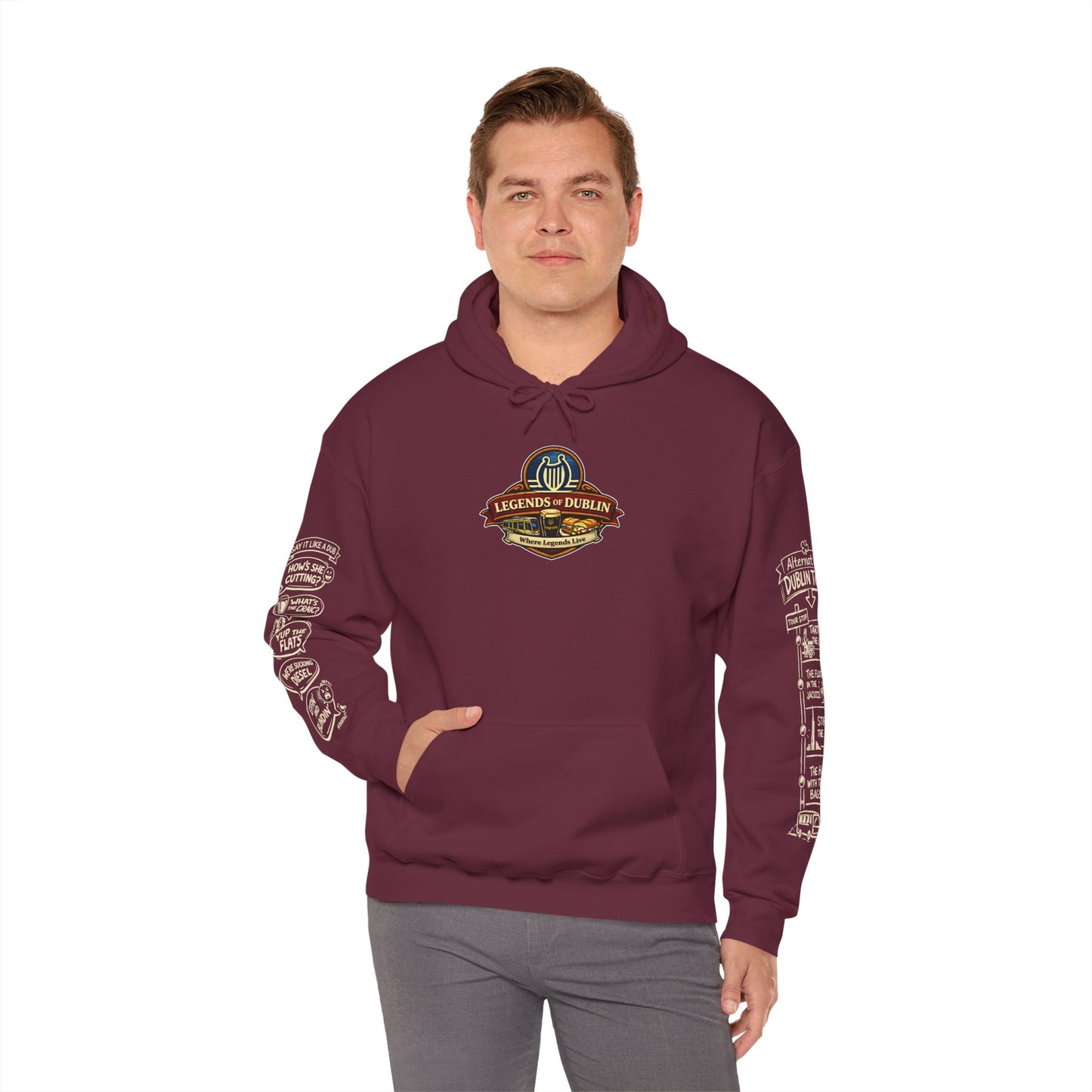 Legends of Dublin Hoodie – Dublin Actors Edition, Dublin Souvenir Hoodie, Unisex Irish Hoodie, Gift from Ireland
