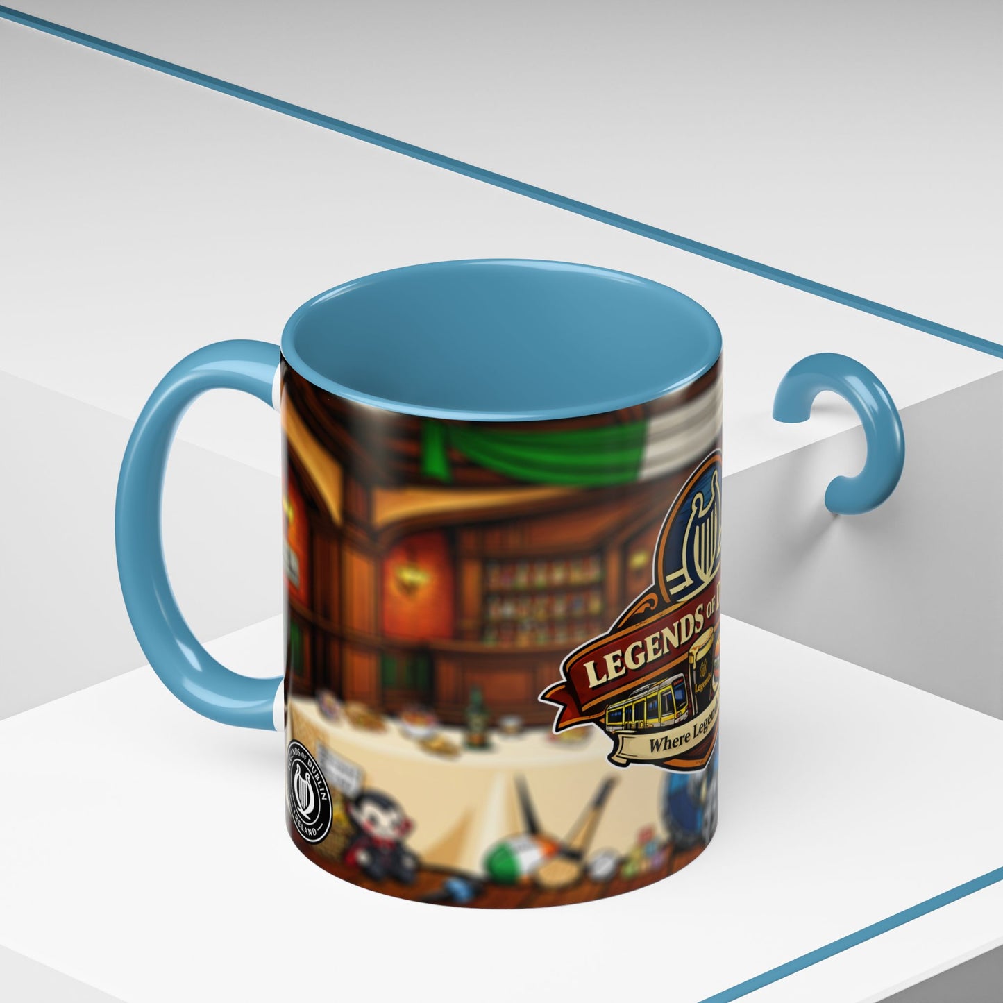 Legends of Dublin Coffee Mug – Irish Pub Scene Accent Mug (11oz)