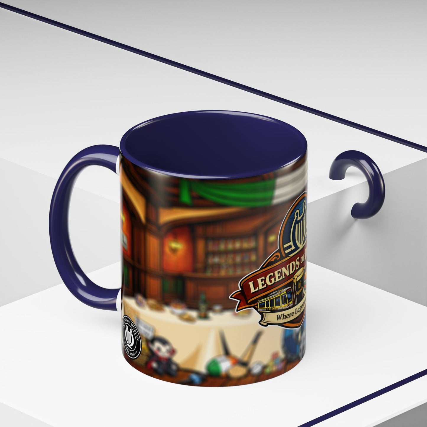 Legends of Dublin Coffee Mug – Irish Pub Scene Accent Mug (11oz)