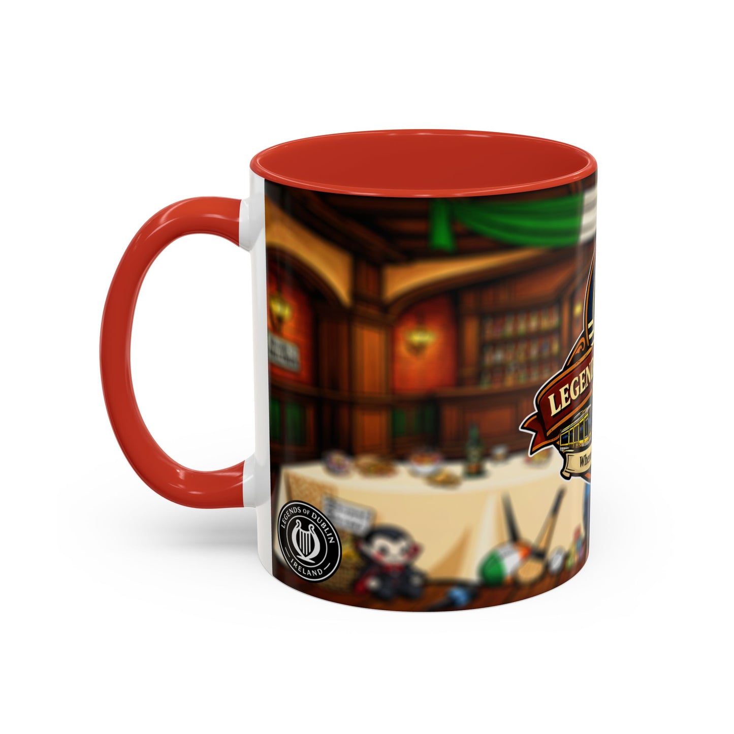 Legends of Dublin Coffee Mug – Irish Pub Scene Accent Mug (11oz)