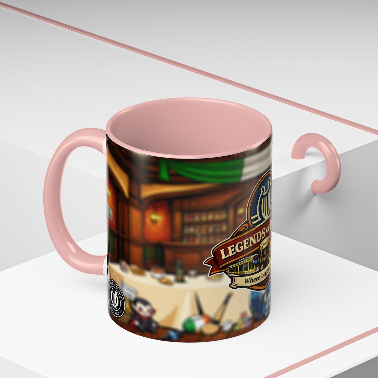 Legends of Dublin Coffee Mug – Irish Pub Scene Accent Mug (11oz)