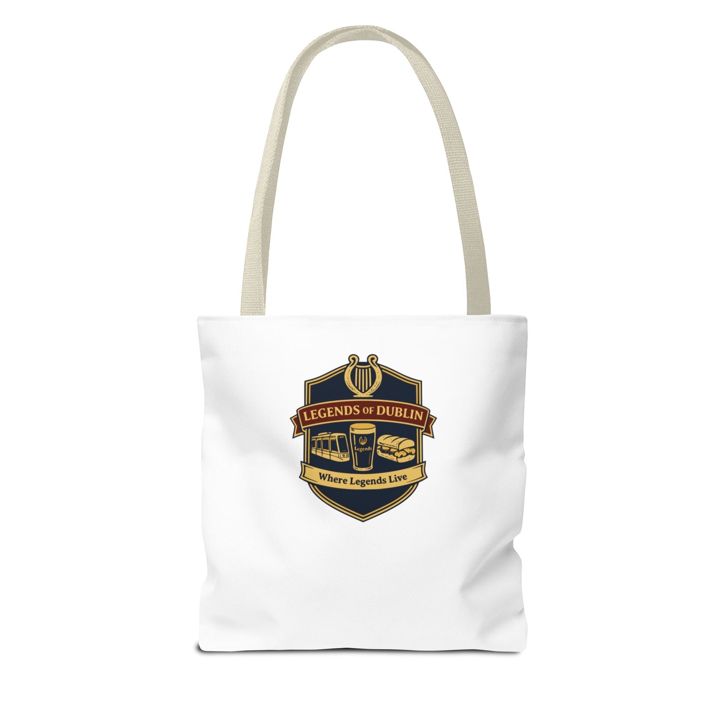 Legends of Dublin Tote Bag - Irish Pub Crest Canvas Tote, Dublin Souvenir, Gift from Ireland