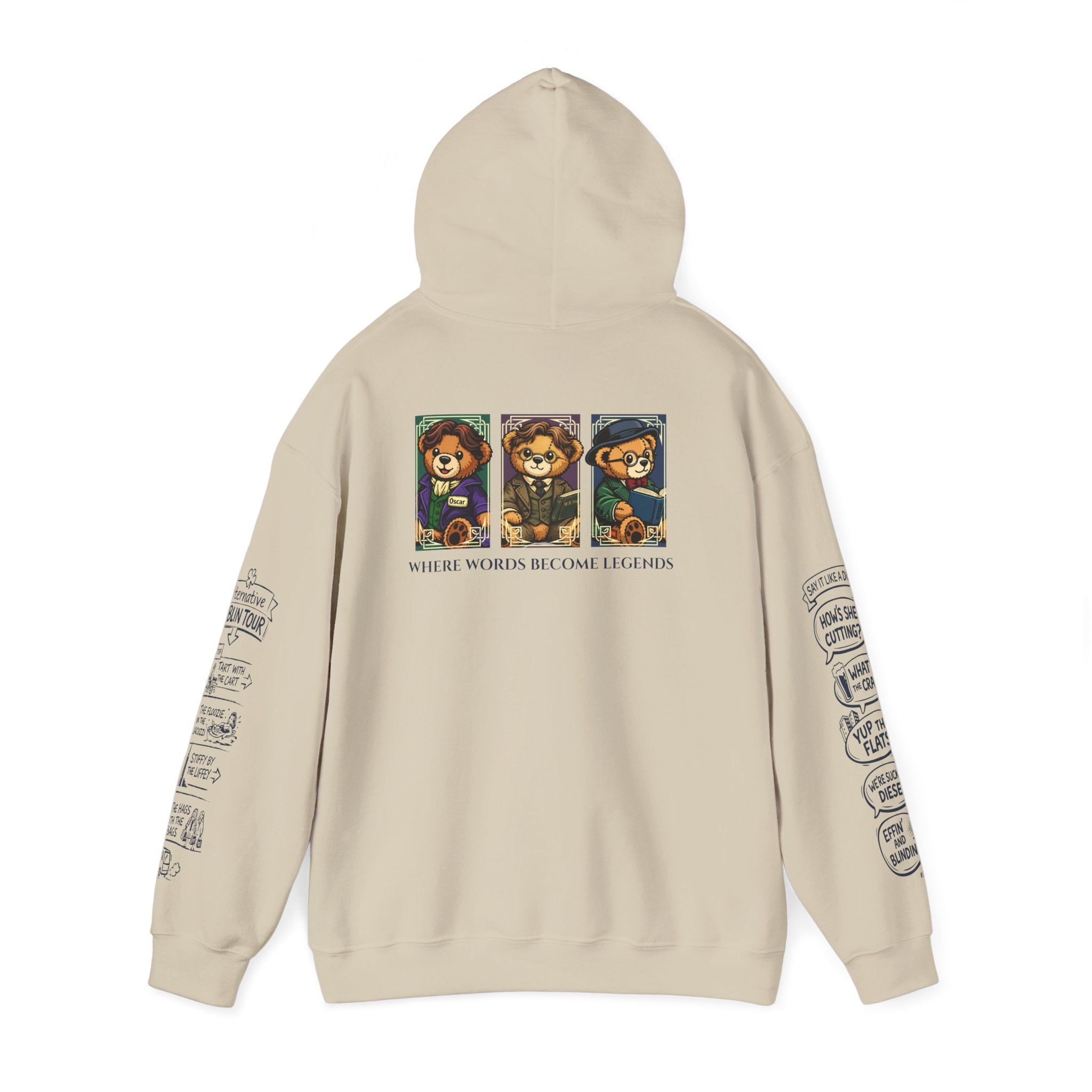 Legends of Dublin Hoodie – Dublin Writers edition, Dublin Souvenir Hoodie, Unisex Irish Hoodie, Gift from Ireland