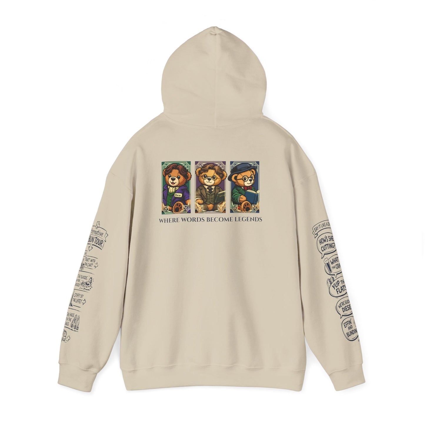 Legends of Dublin Hoodie – Dublin Writers edition, Dublin Souvenir Hoodie, Unisex Irish Hoodie, Gift from Ireland