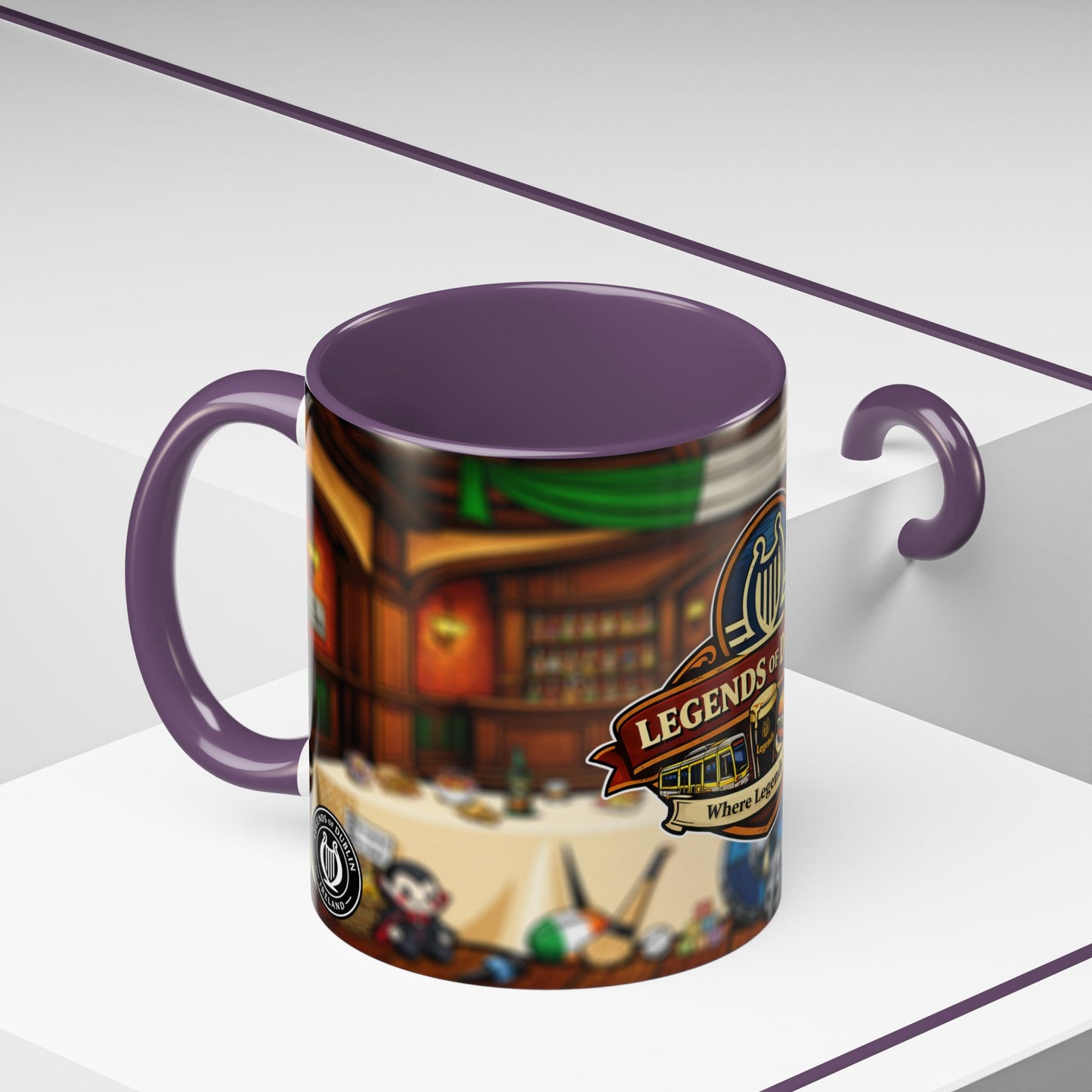 Legends of Dublin Coffee Mug – Irish Pub Scene Accent Mug (11oz)
