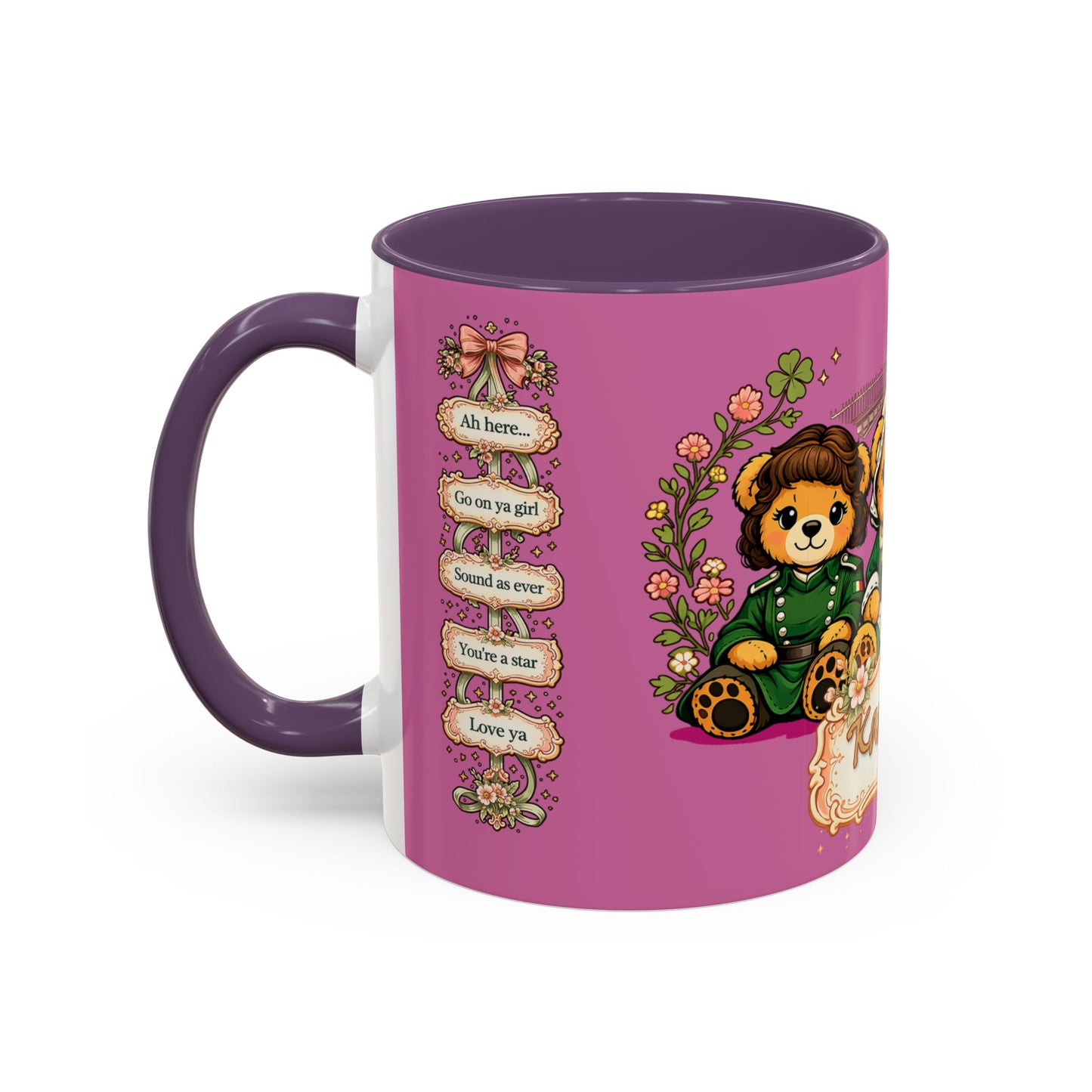 Custom Name Dublin Muses Mug – Personalized Pink Irish Coffee Cup | Legends of Dublin Gift (11oz)