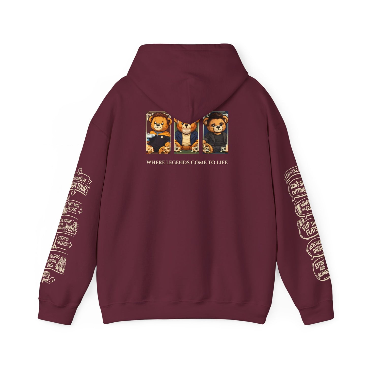 Legends of Dublin Hoodie – Dublin Actors Edition, Dublin Souvenir Hoodie, Unisex Irish Hoodie, Gift from Ireland
