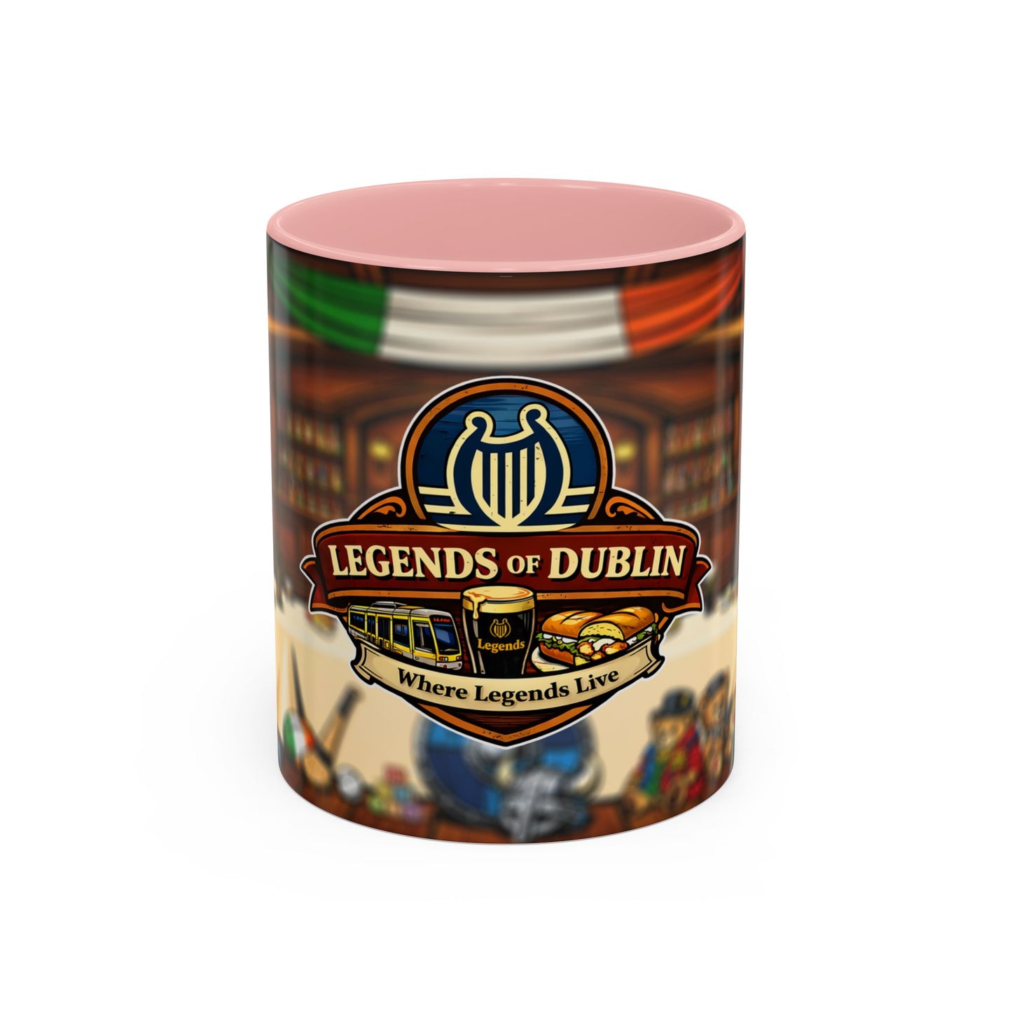 Legends of Dublin Coffee Mug – Irish Pub Scene Accent Mug (11oz)
