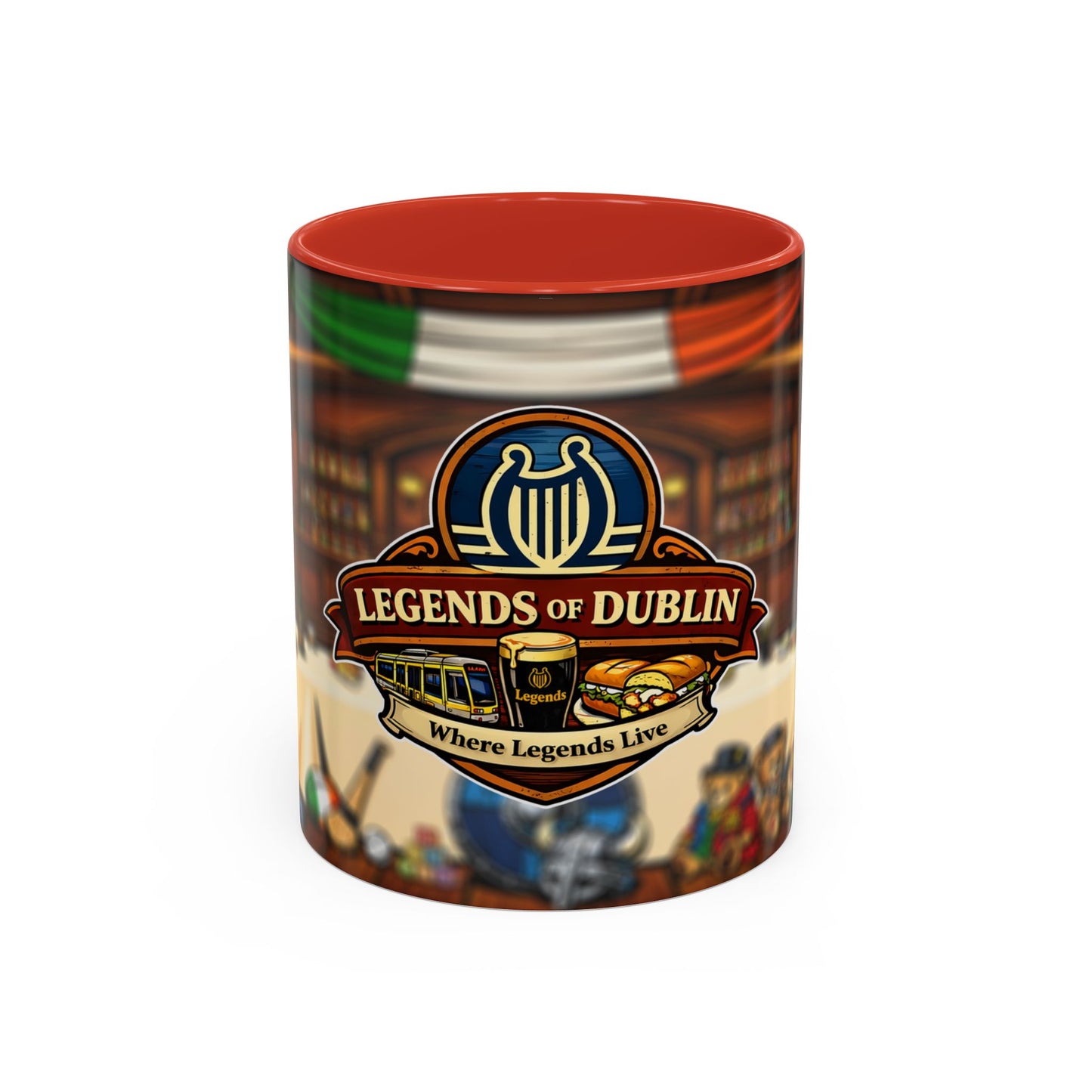 Legends of Dublin Coffee Mug – Irish Pub Scene Accent Mug (11oz)