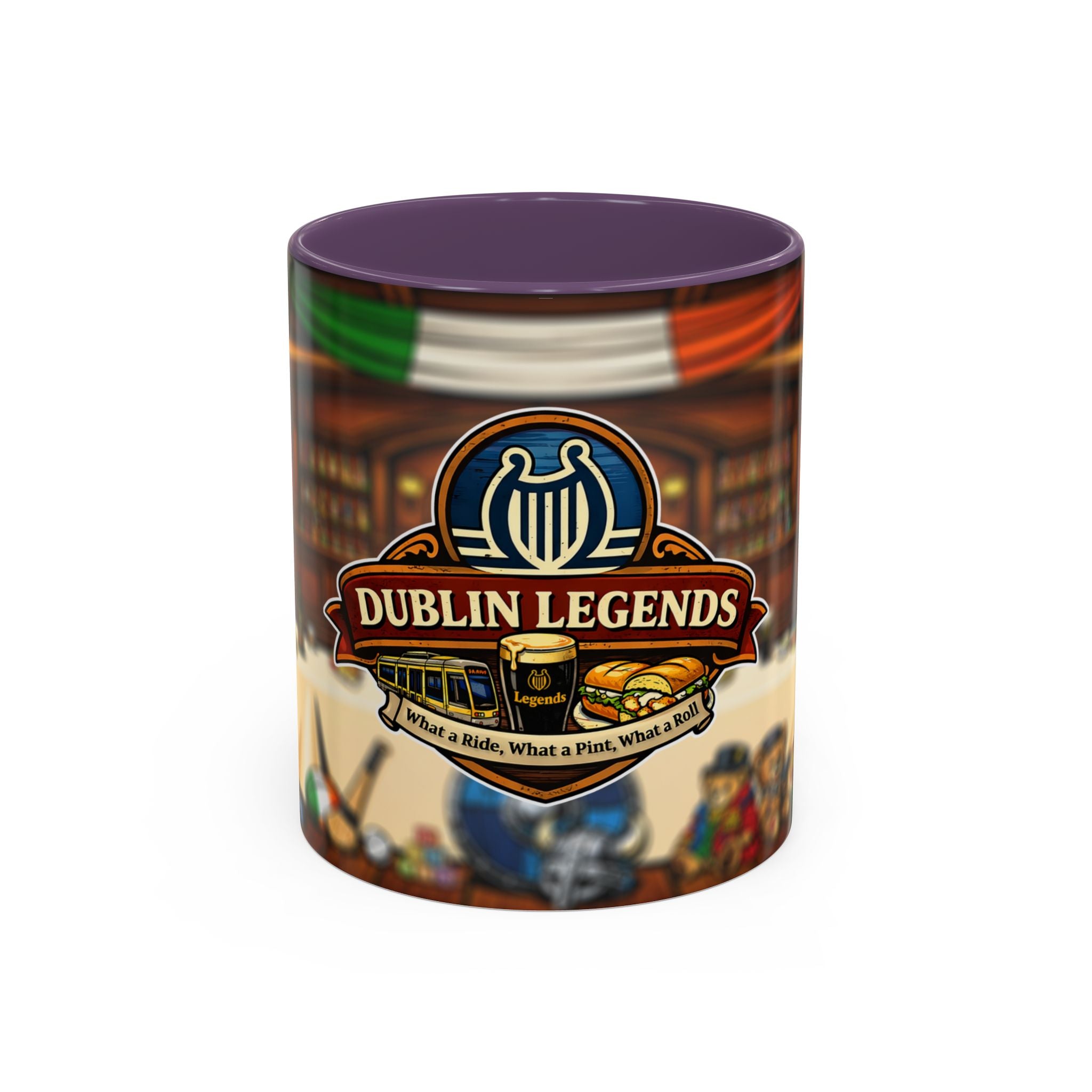 Dublin Legends Mug - “What a Ride, What a Pint, What a Roll” | Irish Pub Art Collector’s Cup