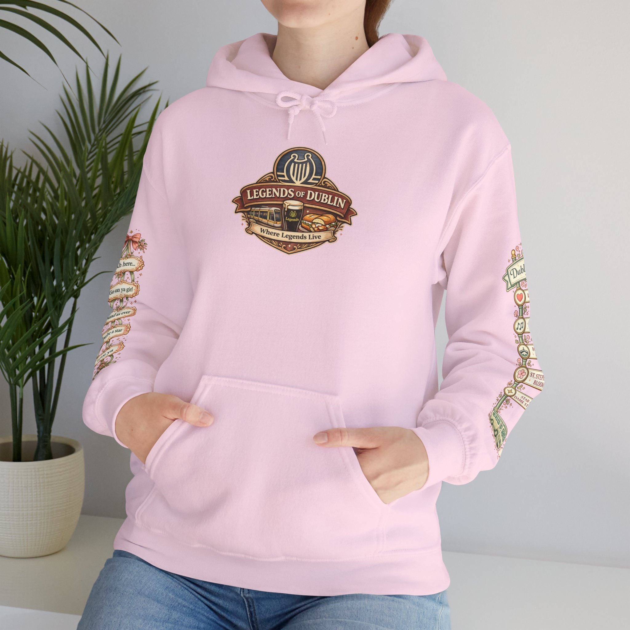 Legends of Dublin Hoodie - Dublin Muses Edition – Romantic Dublin Sweatshirt, Irish Women’s Hoodie, Pink Dublin Gift, Legends of Dublin Dub Cubs Collection