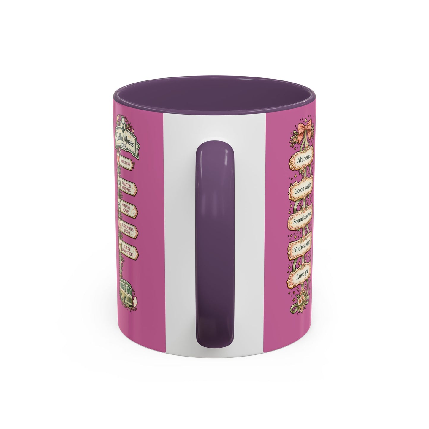 Custom Name Dublin Muses Mug – Personalized Pink Irish Coffee Cup | Legends of Dublin Gift (11oz)