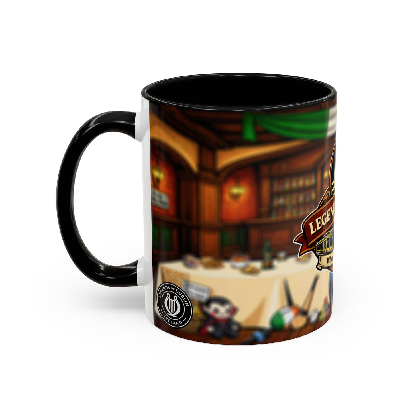 Legends of Dublin Coffee Mug – Irish Pub Scene Accent Mug (11oz)