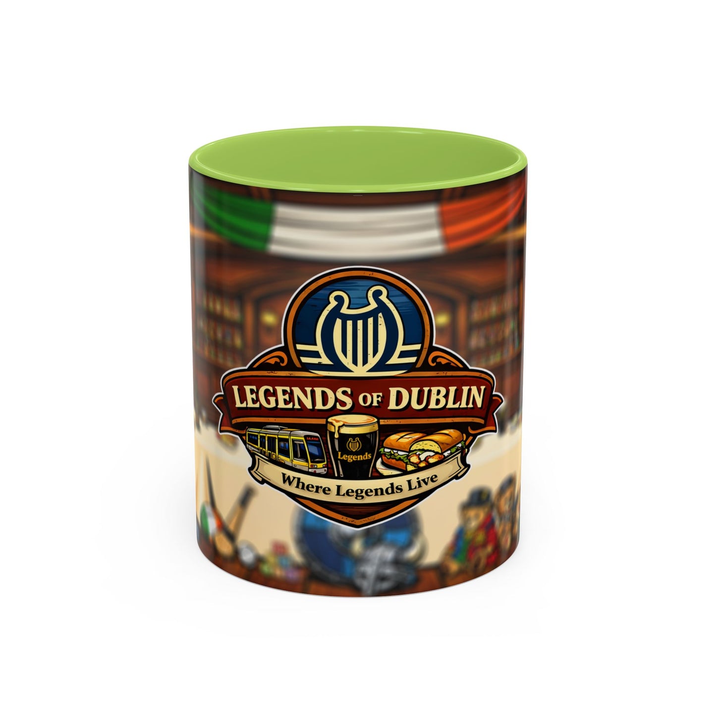 Legends of Dublin Coffee Mug – Irish Pub Scene Accent Mug (11oz)
