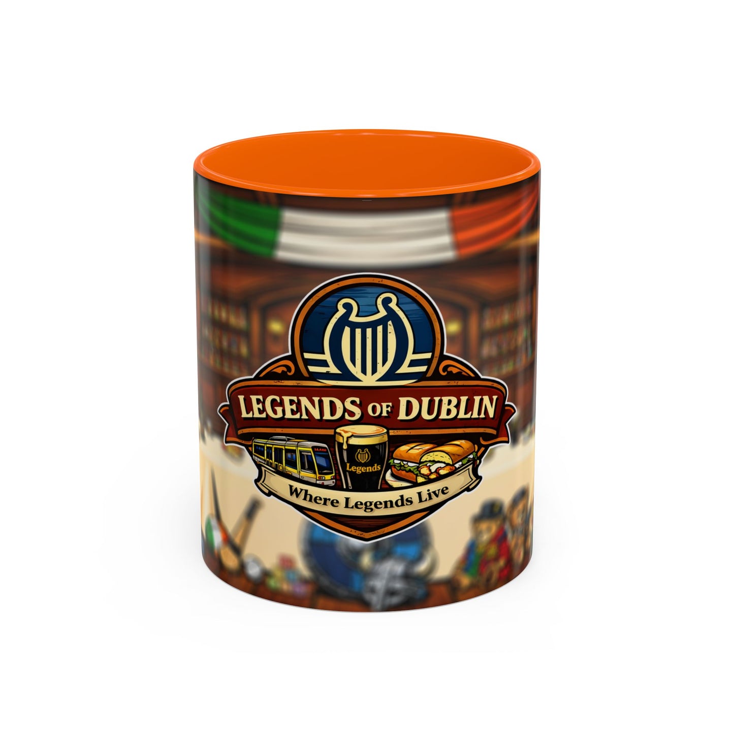 Legends of Dublin Coffee Mug – Irish Pub Scene Accent Mug (11oz)