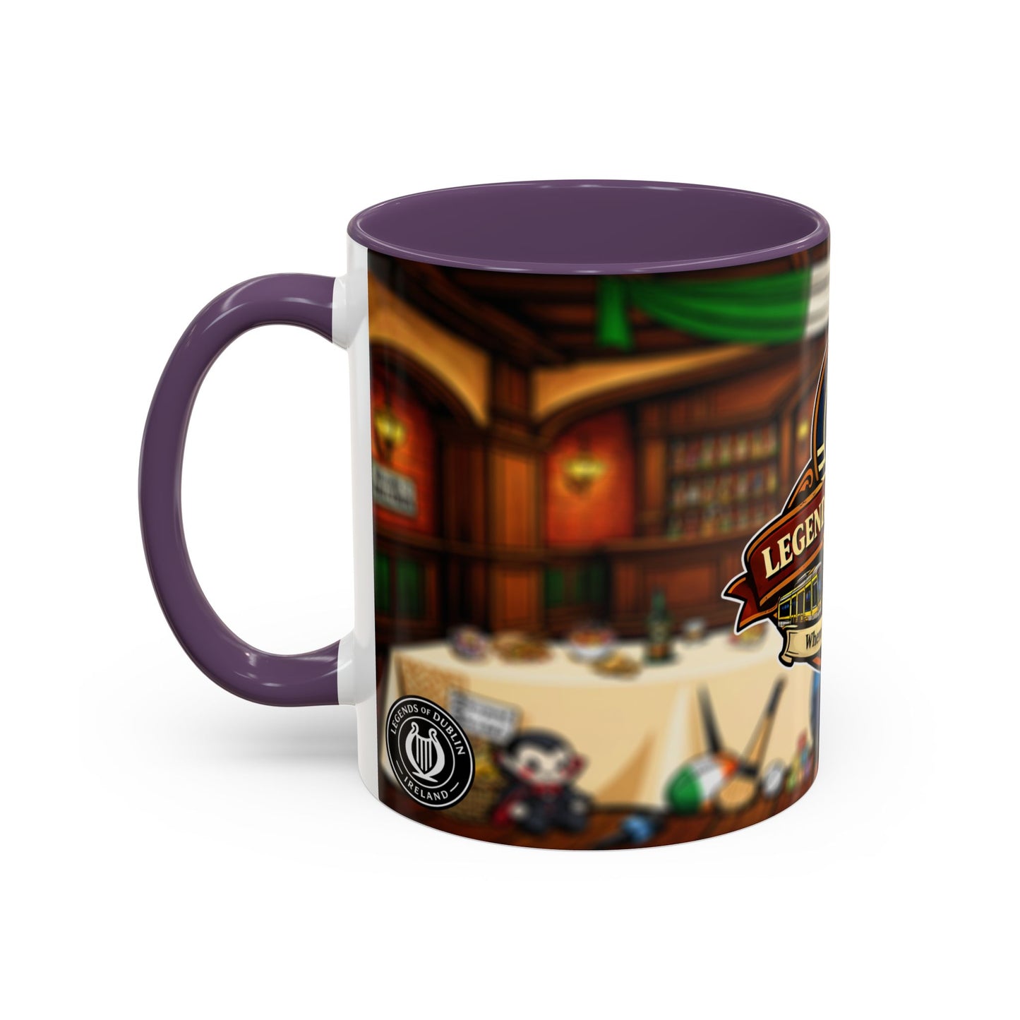 Legends of Dublin Coffee Mug – Irish Pub Scene Accent Mug (11oz)