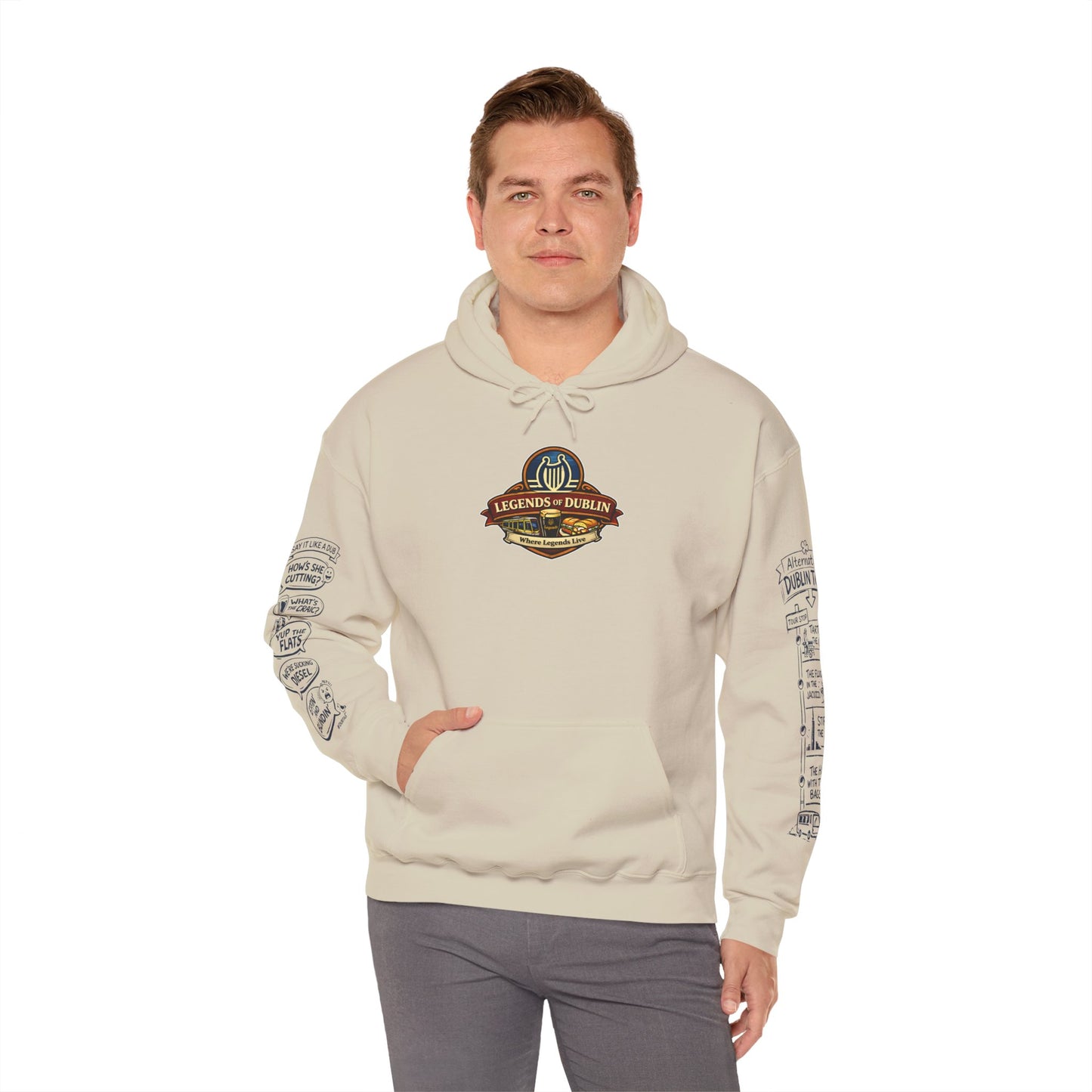 Legends of Dublin Hoodie – Dublin Writers edition, Dublin Souvenir Hoodie, Unisex Irish Hoodie, Gift from Ireland