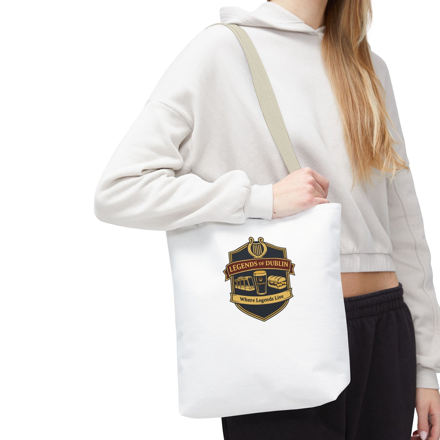 Legends of Dublin Tote Bag - Irish Pub Crest Canvas Tote, Dublin Souvenir, Gift from Ireland