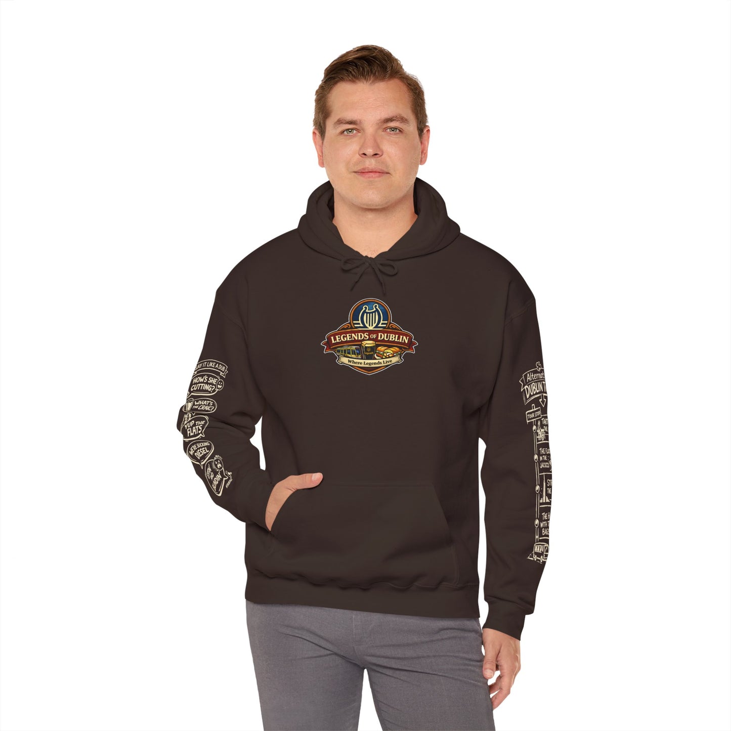 Legends of Dublin Hoodie – Street Legends edition, Dublin Souvenir Hoodie, Unisex Irish Hoodie, Gift from Ireland