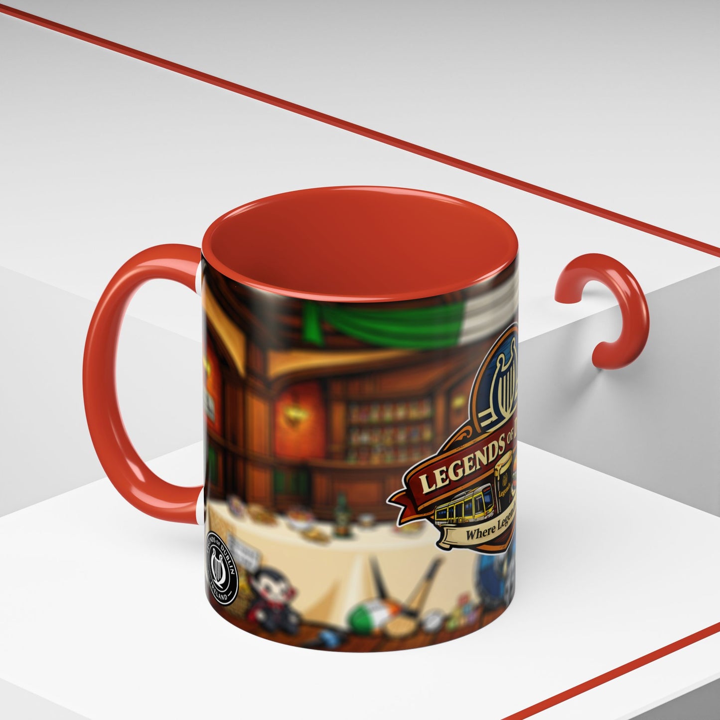 Legends of Dublin Coffee Mug – Irish Pub Scene Accent Mug (11oz)