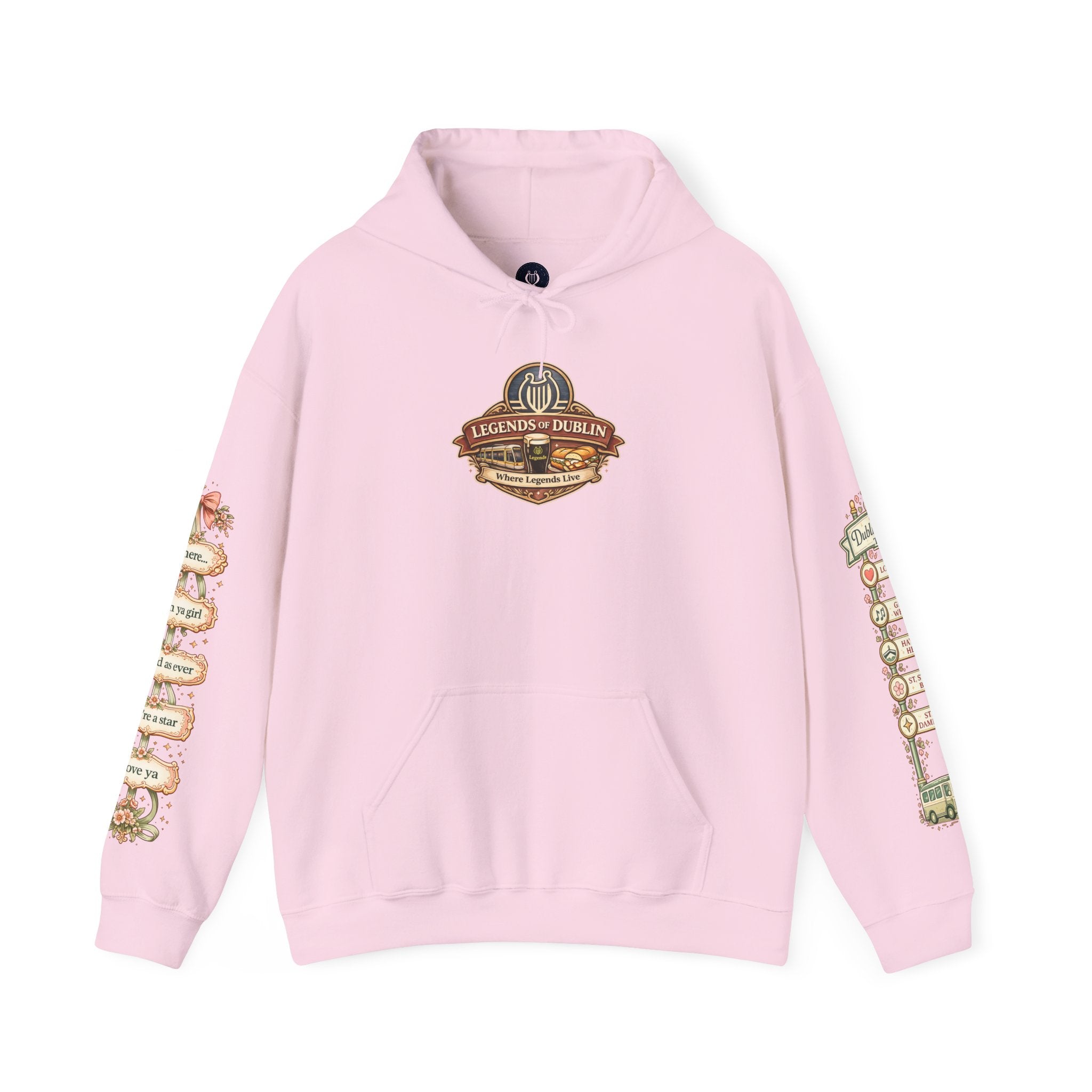 Legends of Dublin Hoodie - Dublin Muses Edition – Romantic Dublin Sweatshirt, Irish Women’s Hoodie, Pink Dublin Gift, Legends of Dublin Dub Cubs Collection