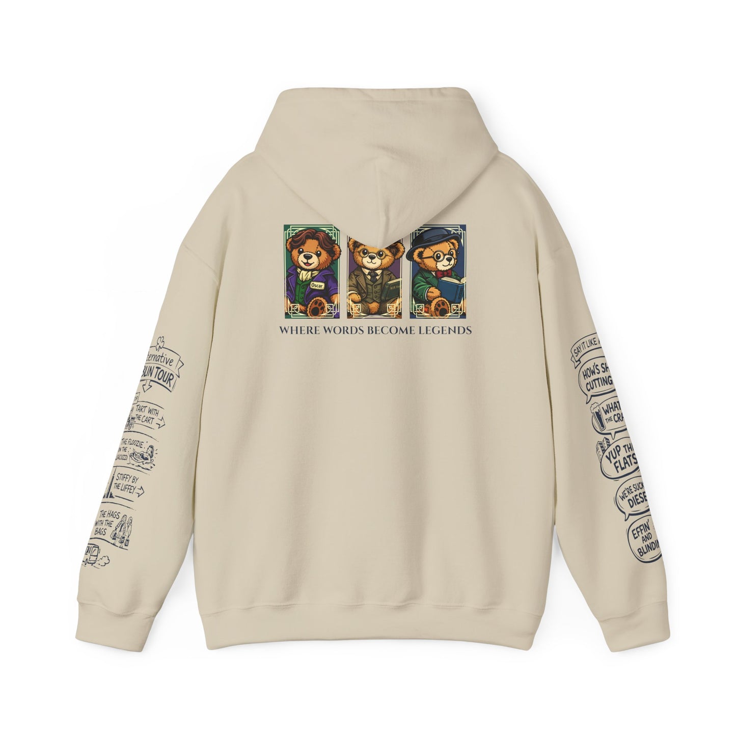 Legends of Dublin Hoodie – Dublin Writers edition, Dublin Souvenir Hoodie, Unisex Irish Hoodie, Gift from Ireland