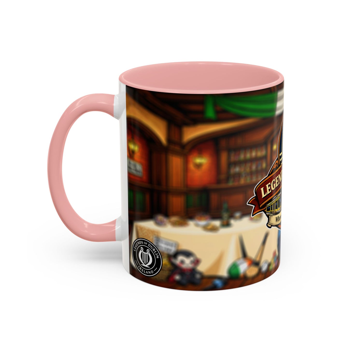 Legends of Dublin Coffee Mug – Irish Pub Scene Accent Mug (11oz)