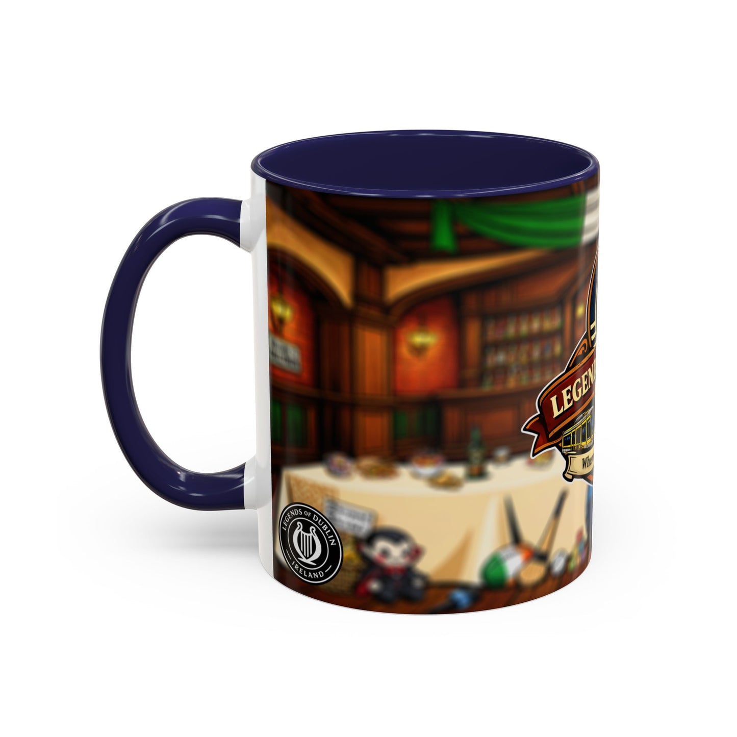 Legends of Dublin Coffee Mug – Irish Pub Scene Accent Mug (11oz)