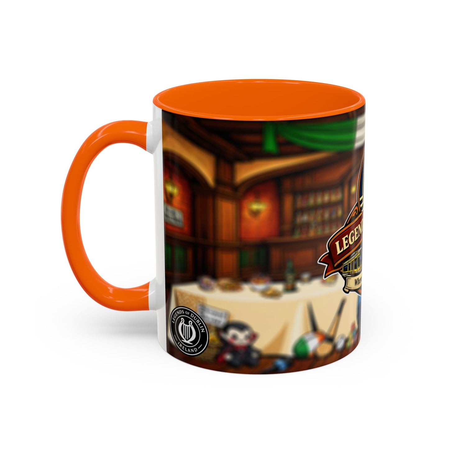 Legends of Dublin Coffee Mug – Irish Pub Scene Accent Mug (11oz)
