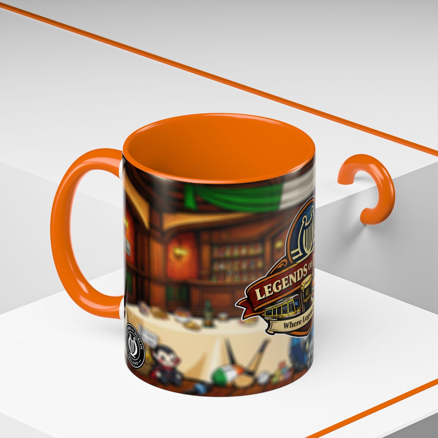 Legends of Dublin Coffee Mug – Irish Pub Scene Accent Mug (11oz)