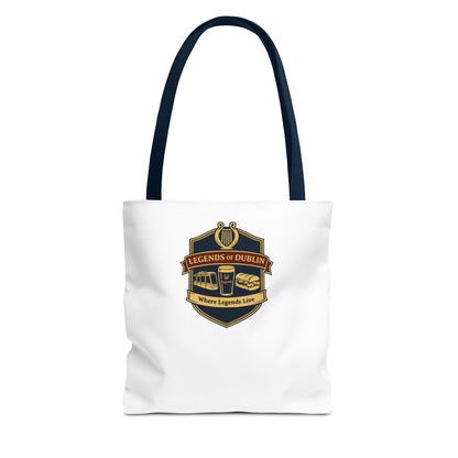 Legends of Dublin Tote Bag - Irish Pub Crest Canvas Tote, Dublin Souvenir, Gift from Ireland